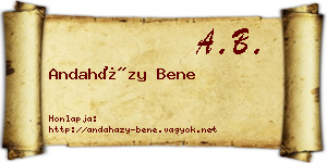 Andaházy Bene névjegykártya